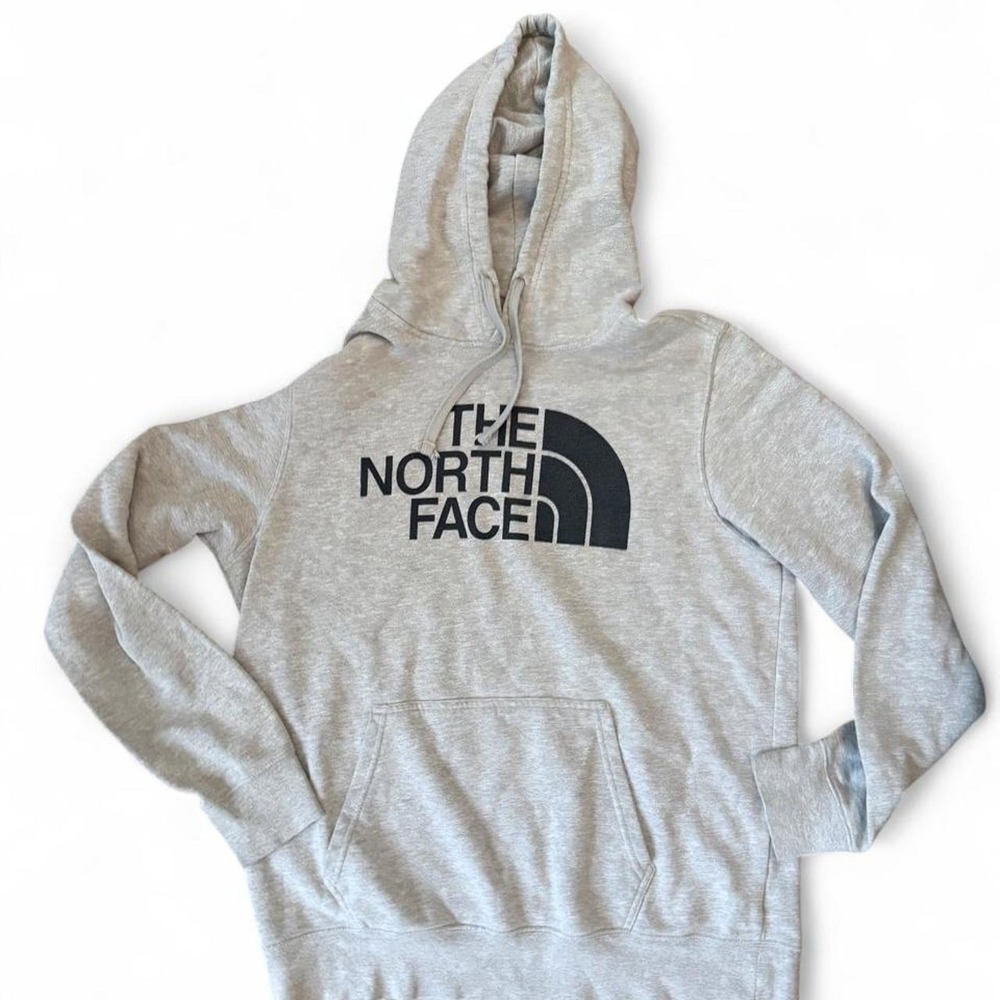 The North Face Mens Grey Logo Graphic Pullover Hoodie Sweatshirt Large